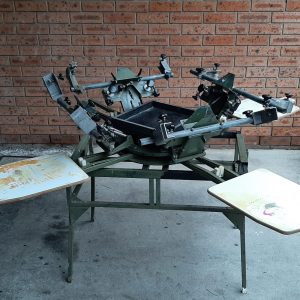 R4277 Sicpa 4 colour side clamp manual screen printing carousel 7 scaled 1